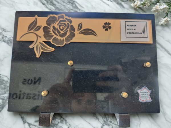 Plaque Funéraire personnalisable - Fleurs